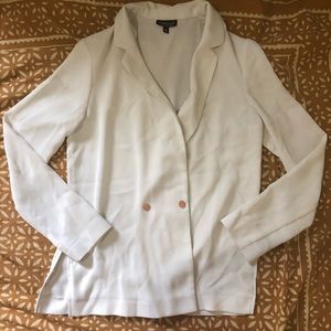 Topshop White Blazer with Rosegold Hardware